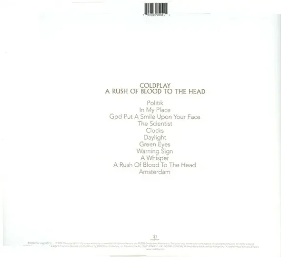 Coldplay – A Rush Of Blood To The Head - Parlophone LP