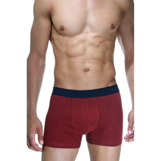 Набор мужских трусов боксеров 3в1 (темно-синие с принтом, темно-синие, бордовые). DARKZONE DZN9014