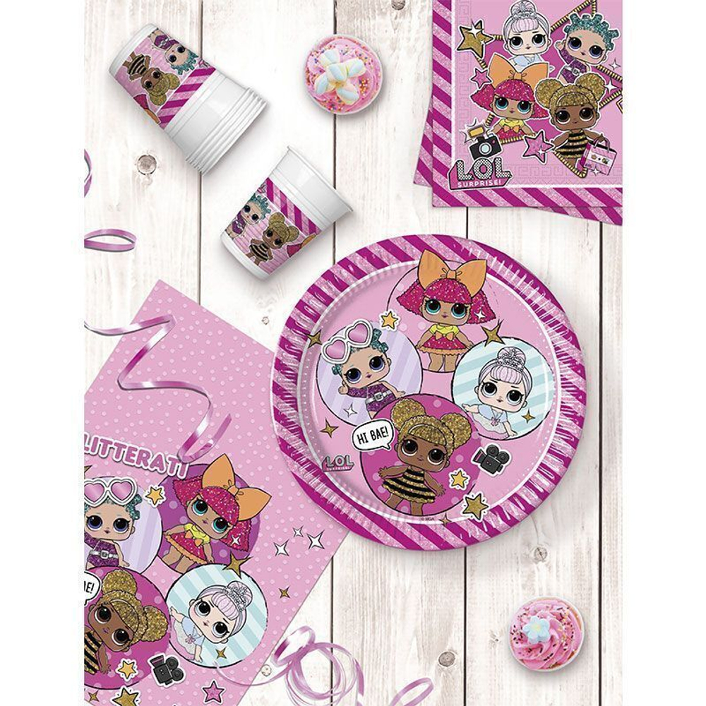 Тарелки Куклы ЛОЛ (LOL), 20 см, 8 шт., 1 уп.
