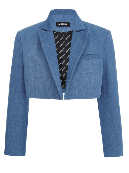 Жакет джинсовый укороченный