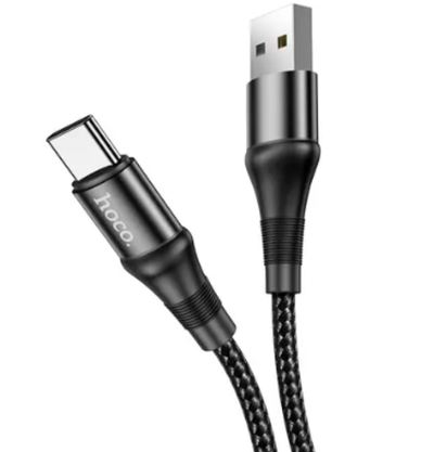 Кабель Hoco X20 Flash 3.0A (USB) на (Type-C) Charging 300см силиконовый (черный)