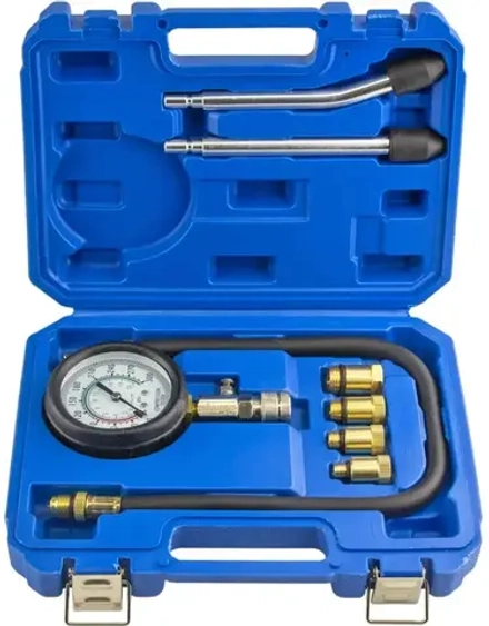 Компрессометр бензиновый универсальный (0–20bar), 8 предметов, ZIPMEND