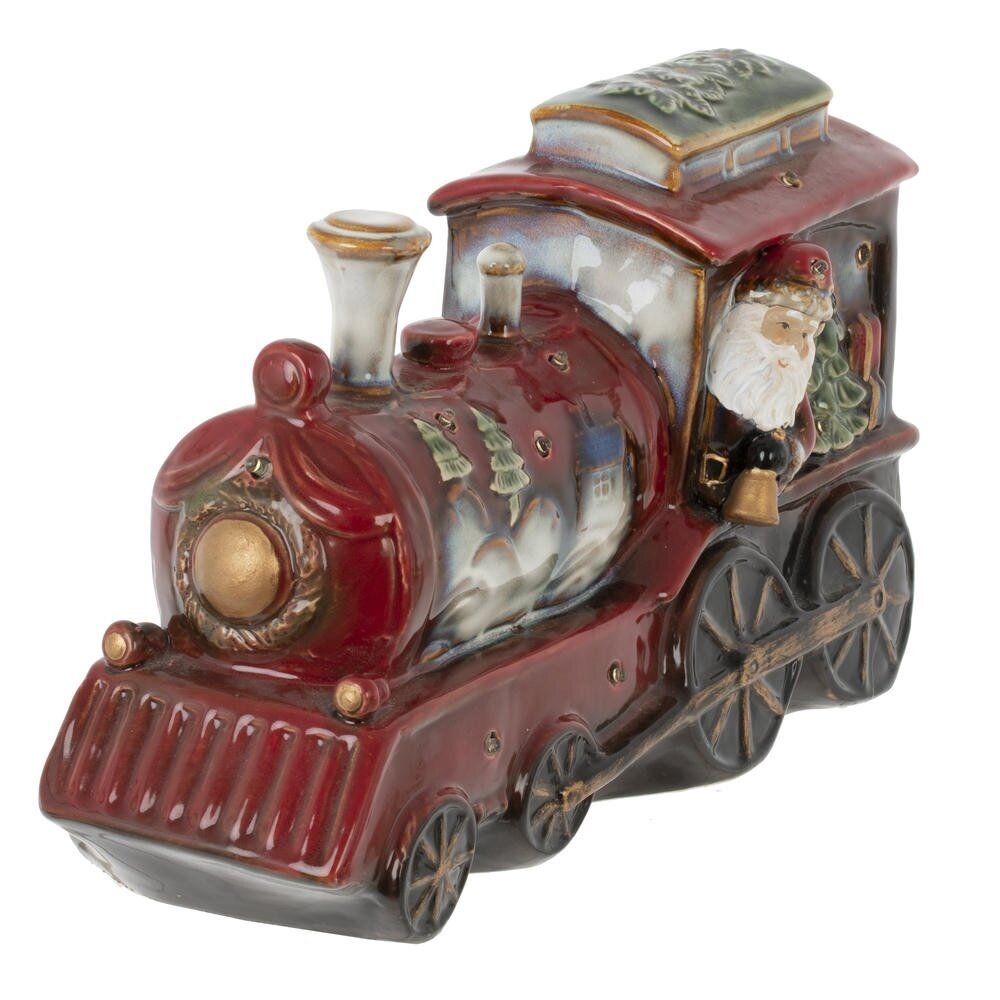 GAEM Фигурка декоративная c подсвет "Дед Мороз на поезде" (AAx3, н/п), L27 W10 H15 см
