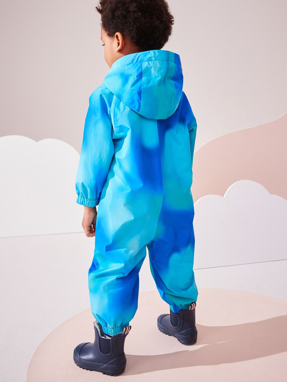 Комбинезон непромокаемый с капюшоном для мальчика Next Q53-251, Голубой, Синий