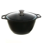 Кастрюля 3л литой алюминий со стеклянной крышкой КМ-к31а