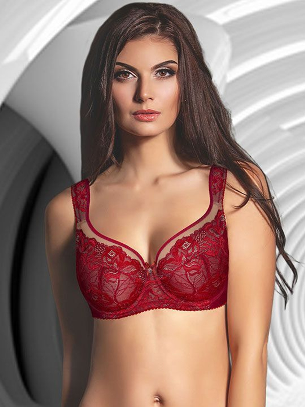 Бюстгальтер Allure с мягкой чашкой (Размер: 85F) (Цвет: красный с бежевым)