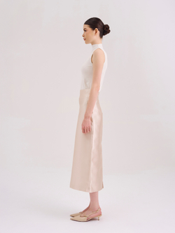 Юбка базовая из тафты бежевая