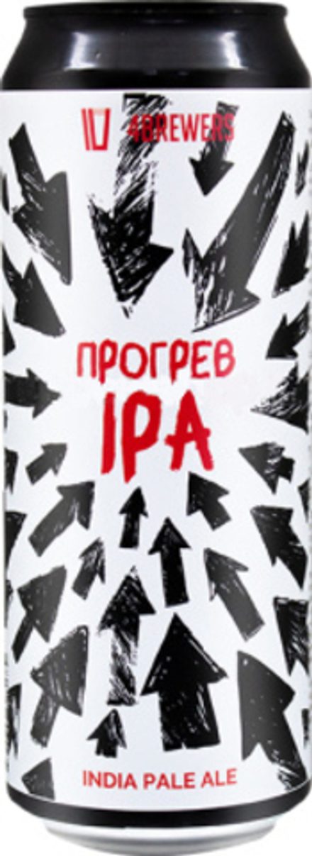 Пиво Четыре пивовара Прогрев IPA / 4BREWERS Progrev IPA 0.45 - банка