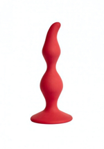 Волнообразная анальная пробка на присоске VESTA (Цвет: темно-красный)