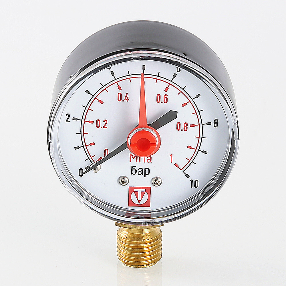 Манометр VT.TM50 Dy 50 с нижним подключением 1/4", 0-10 бар (для  самоочищающегося фильтра)