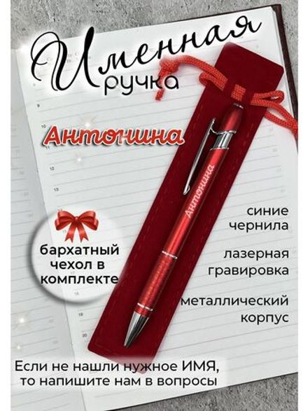Ручка именная Антонина в чехле