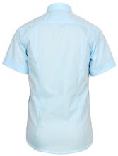 Голубая приталенная рубашка с коротким рукавом TSAREVICH
