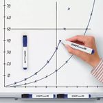 Маркер стираемый для белой доски на магните со стирателем, СИНИЙ, 3 мм, STAFF "Manager", 152004