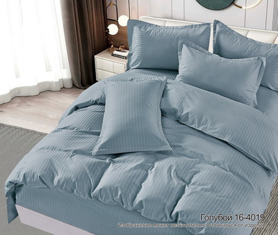 Постельное белье Бояртекс 018 страйп-сатин, цвет голубой