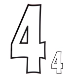 Термоаппликация Номер на футболку 004 (белый, большие цифры: 0-9, маленькие: 0-9)