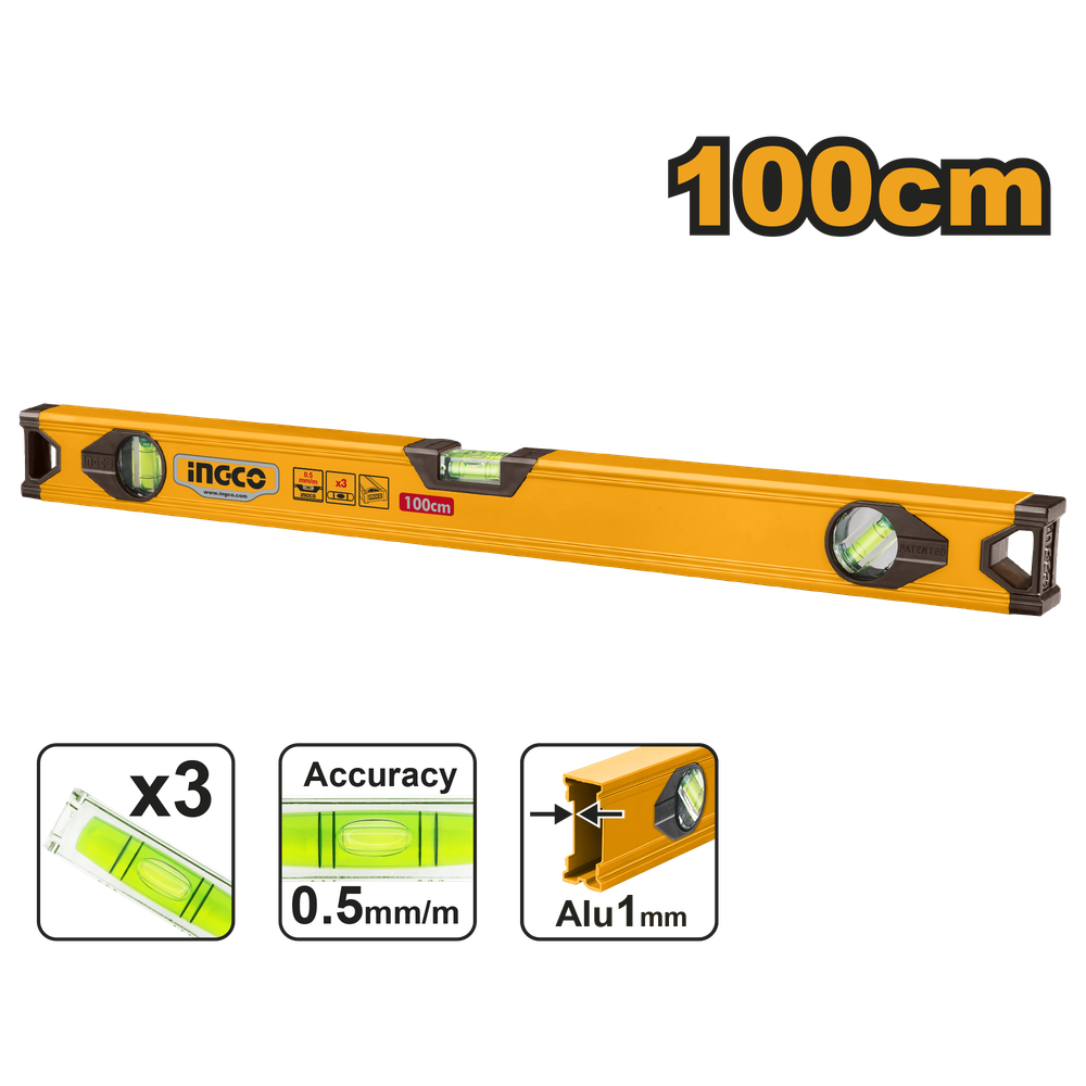 Строительный алюминиевый уровень INGCO HSL18100 100 см