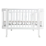 Кровать детская Indigo Italiano Baby продольный маятник на колесах белый-белый