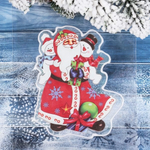 Наклейка на стекло "Дед Мороз и Снеговики" 15*20 см