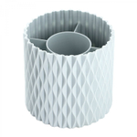 Подставка-стакан для канцтоваров Alingar, пластиковая, круглая, d=12 см, фактурная, цвет серо-голубой