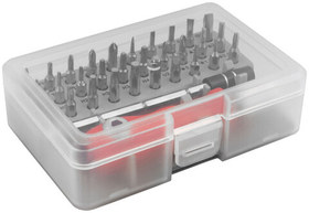 Отвертка с битами для точных работ, 30 crv бит, удлинитель, пластиковый бокс 56175 КУРС
