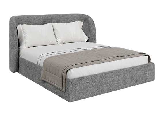 Кровать двуспальная Classic 160 см (серый, рогожка)