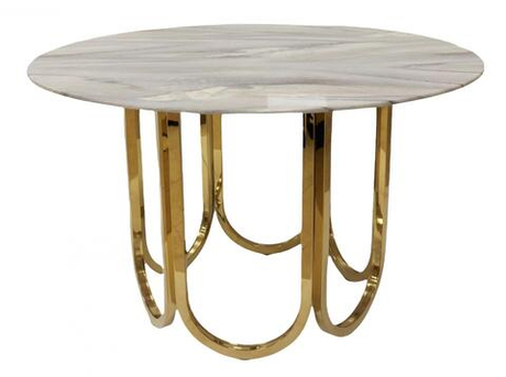Стол обеденный Ist Casa Лори, 122х122х76 см, перламутровый мрамор
