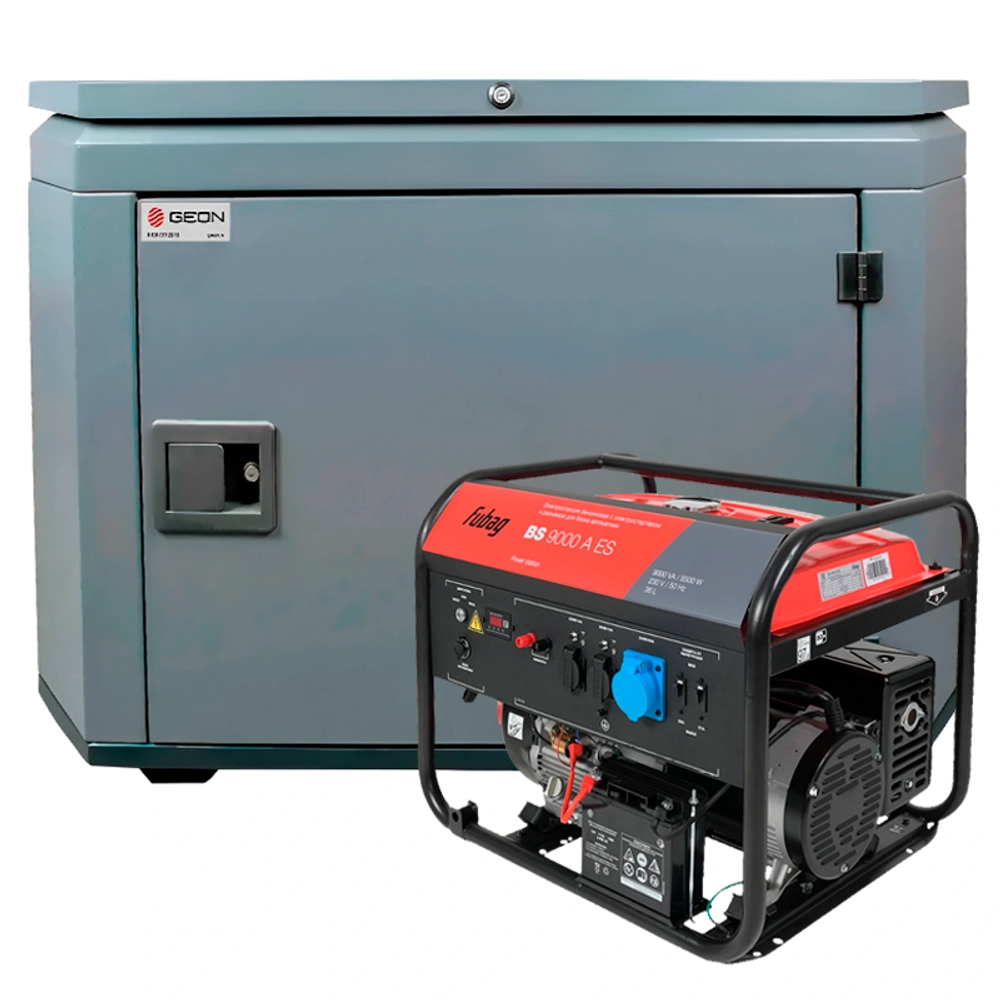 Бензиновый генератор FUBAG BS 9000 A ES с кожухом Geon 1400SS RAL 7024