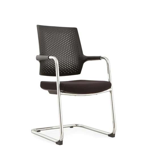 Кресло офисное Норден / Стайл 2 CF / хром / черная ткань / спинка черный пластик