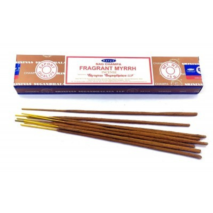 Satya Nag Champa Fragrant Myrrh Благовоние-масала Аромат Мирры 15 г