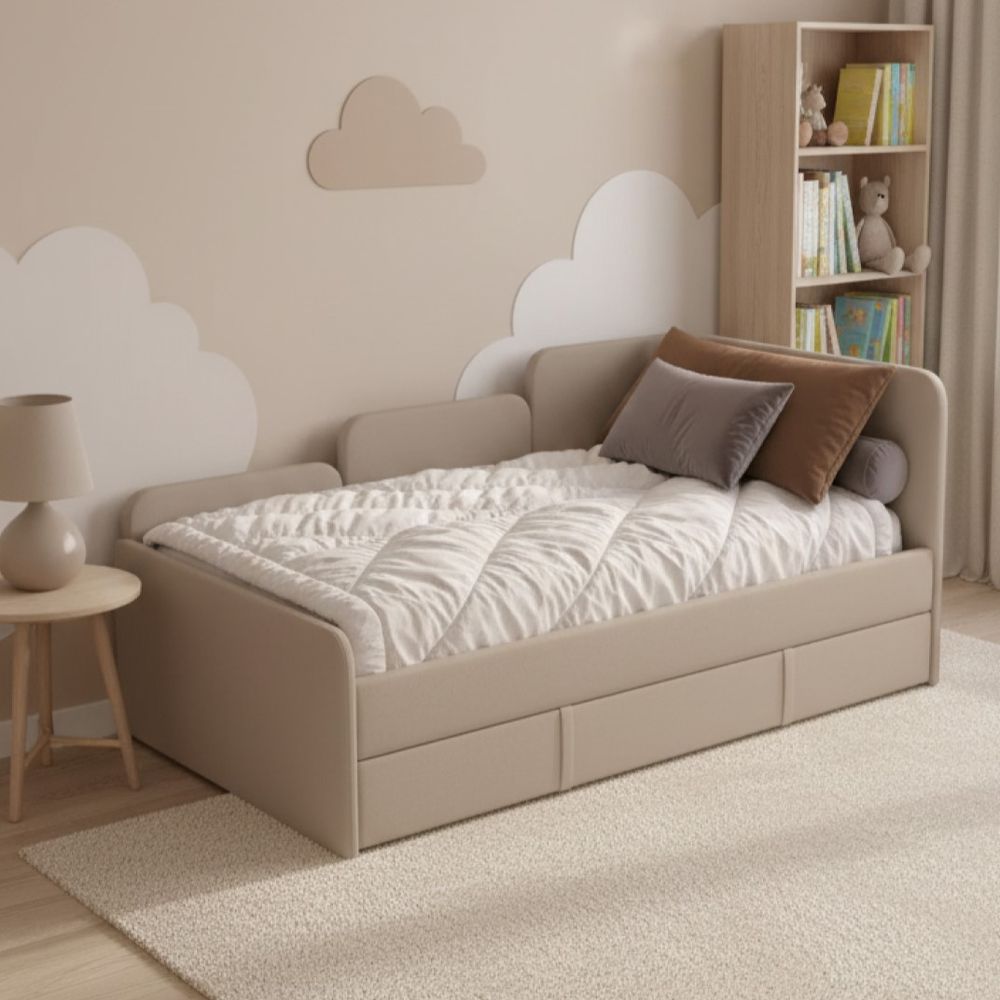 Кровать подростковая тахта 180х90 см с ящиком (капучино Беверли)