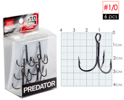Крючки-тройники LUCKY JOHN Predator LJH234 №1/0, 6 шт