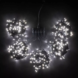 Комплект гирлянды на деревья 100 м., 5 лучей по 20 м, 24V, 1000 холодных белых LED ламп, черный ПВХ, LTC (KDD1000-11-1W)