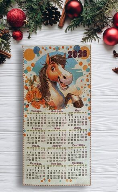 Календарь из гобелена на 2026 год Весельчак 40х83