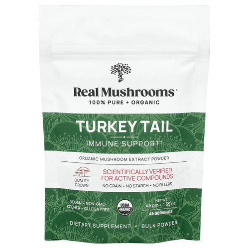Real Mushrooms, Индейка, порошок экстракта органических грибов, 45 г (1,59 унции)