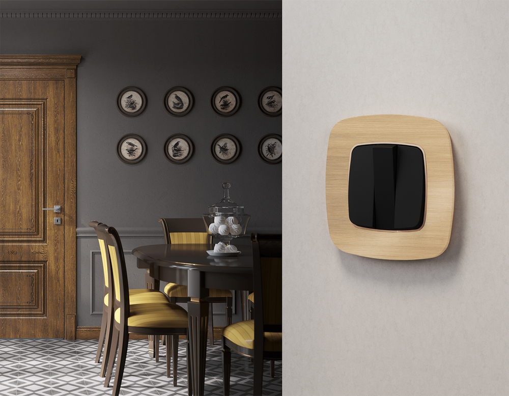 MO805010 Комплект механизма 3-кл выключателя OMEGA Черный матовый 10A-250V QUANT (OP8050, VM133)