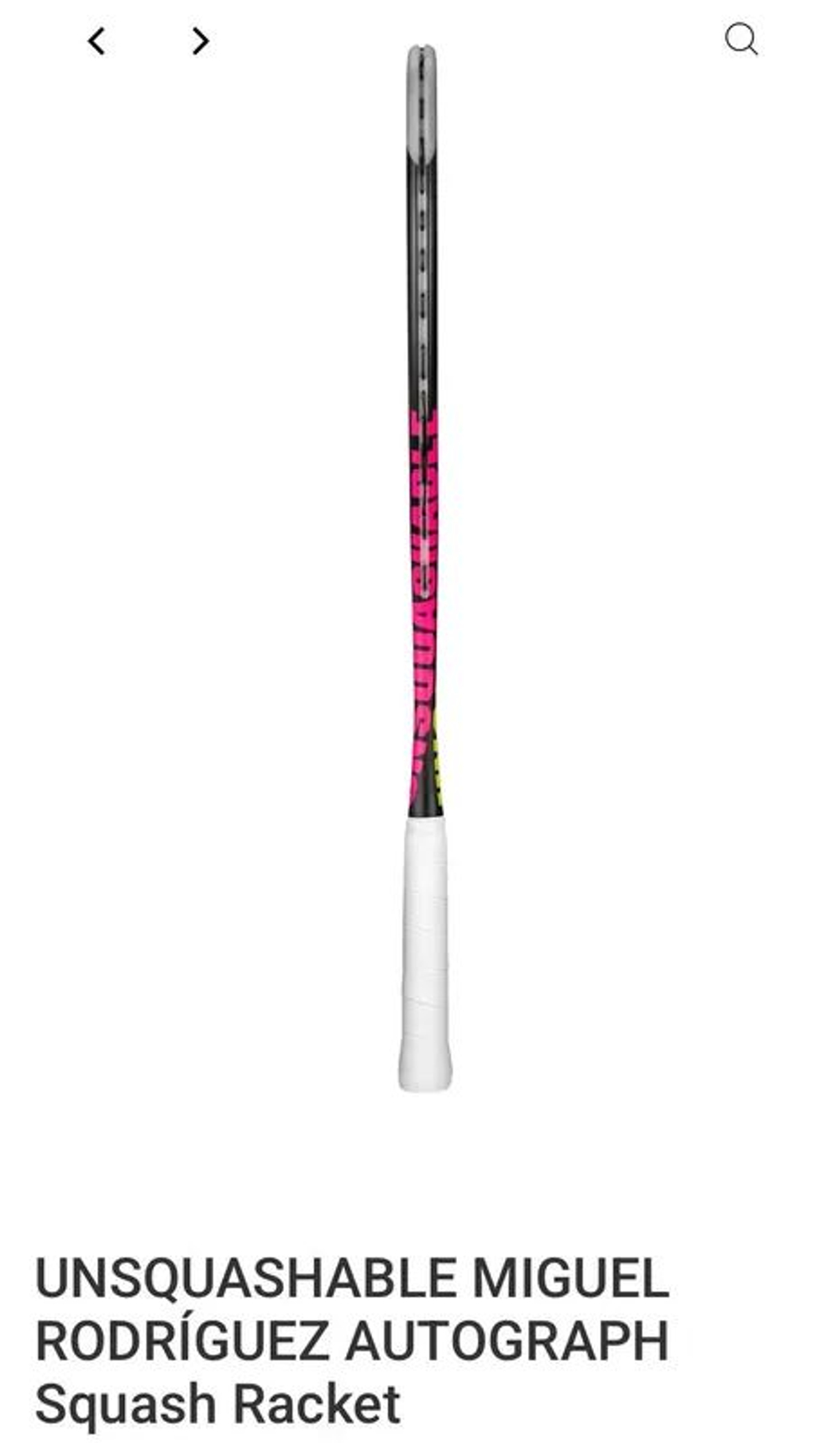 UNSQUASHABLE, MIGUEL RODRIGUEZ AUT0GRAPH, 125g, Squash Racket