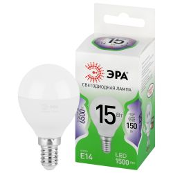 Лампа светодиодная ЭРА GREEN LINE LED P45-15W-865-E14 GL 15Вт шар холодный свет E14 | Лампы cветодиодные Шар (G/P)