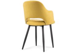 Стул на металлокаркасе Гутрид ромбы спереди горчичный / черный