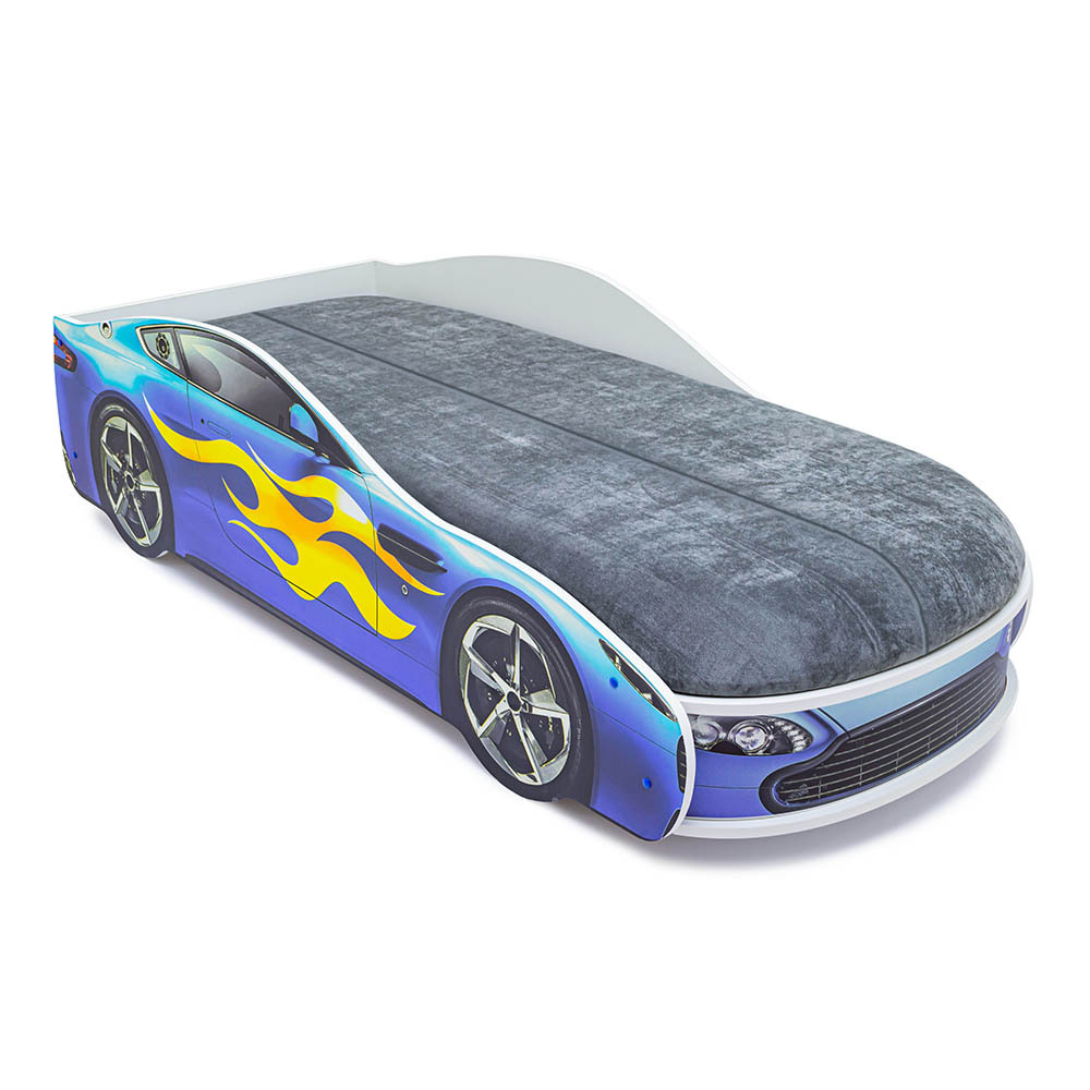 Кровать с матрасом Бельмарко Бондмобиль синий