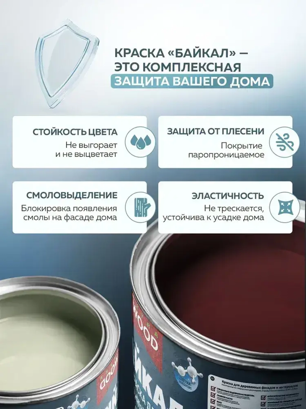 Краска для окон деревянных белая БАЙКАЛ Fabitex, краска для дерева акриловая, Цвет: База А, 2,5 л