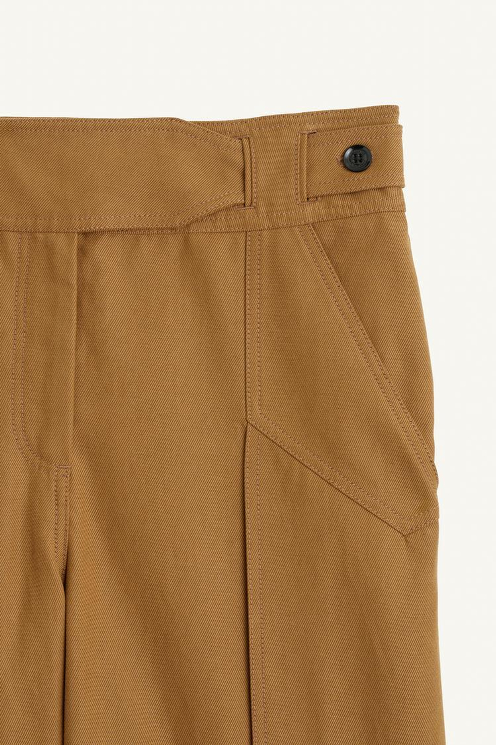 ZARA БРЮКИ СО СРЕДНЕЙ ПОСАДКОЙ С КАРМАНАМИ, ОХРА