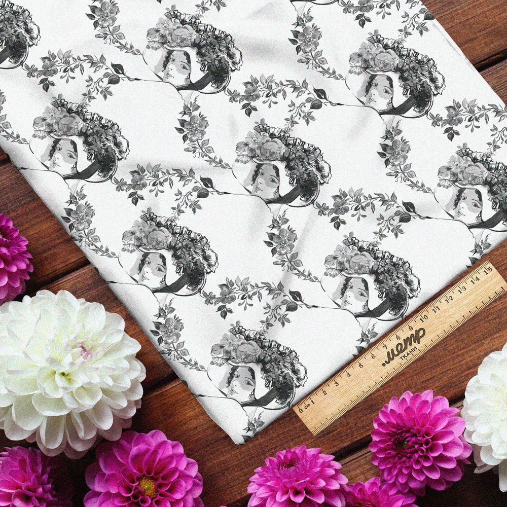 Ткань муслин девушка в сером