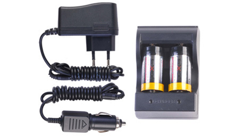 Набор для зарядки NTR123A Set (2 аккумулятора 123A, авто и 220V)