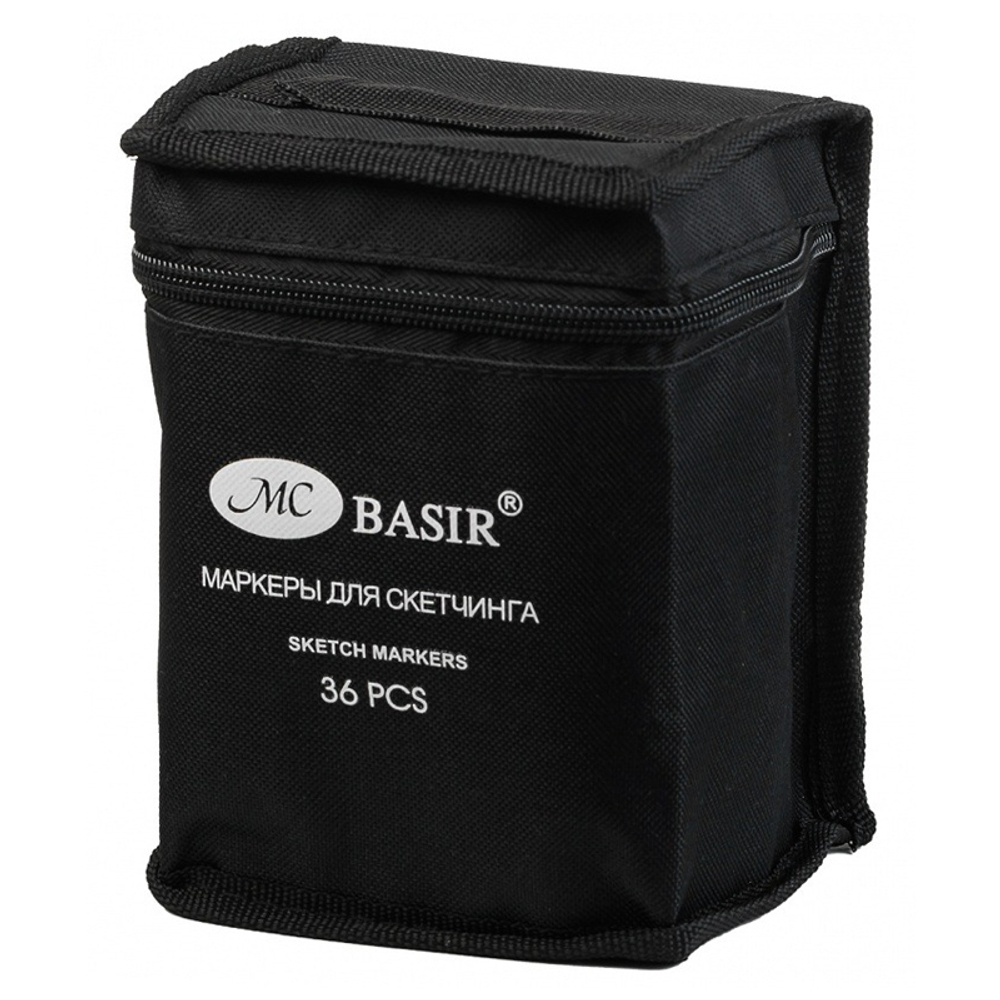 Маркер для скетчинга, двусторонние, Basir, четырёхгранные, 15 мм, спиртовые, 36 шт