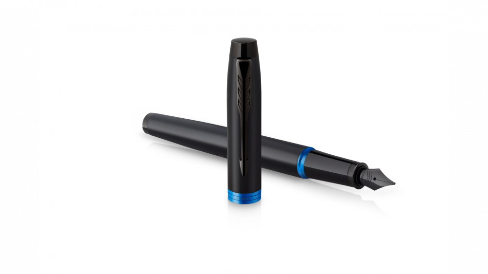 Перьевая ручка Parker IM Vibrant Rings Flame Blue, перо:F/M , цвет чернил: blue, в подарочной упаковке.