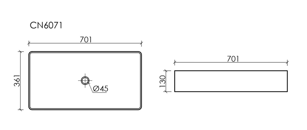 Раковина Ceramica Nova Element 70 см CN6071 белая