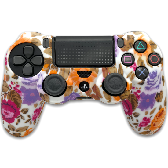 Силиконовый чехол для DualShock 4 PS4 цветы