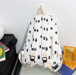 Рюкзак женский мужской школьный, для студентов молодежный, белый