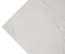 Стол КОМИЛЬФО МИНИ 100 БЕЛЫЙ МРАМОР с прожилками латте, керамика / ЧЕРНЫЙ, М-City