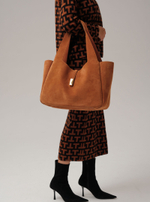 Замшевая сумка шоппер Deboro 31054 вуд